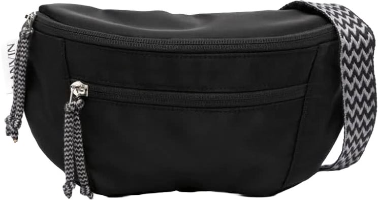 Lanvin Black Small Waist Bag Curb Nylon Bag
