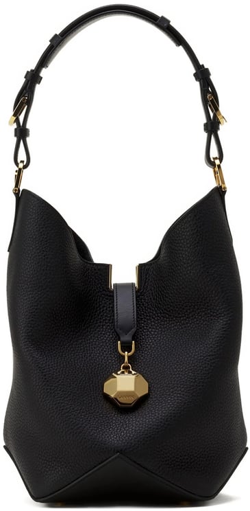 Lanvin Black Bucket Bag With Handle Calf Bag