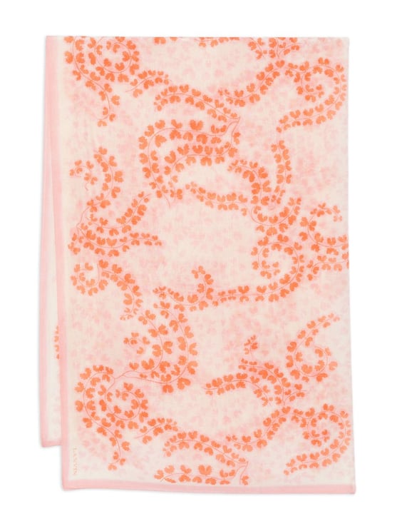 Lanvin Square Scarf in Pink Cotton-Silk Blend