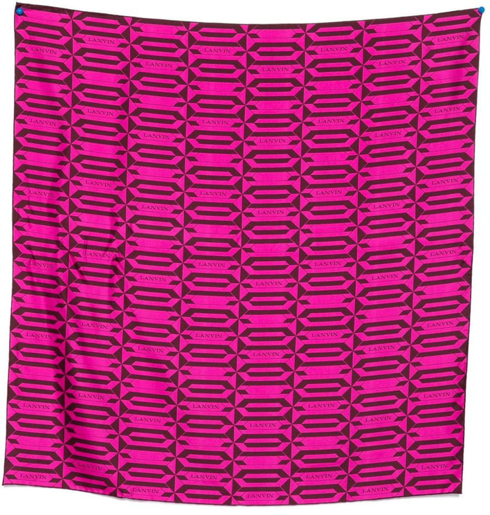 Lanvin Silk Scarf with Geometric Pattern