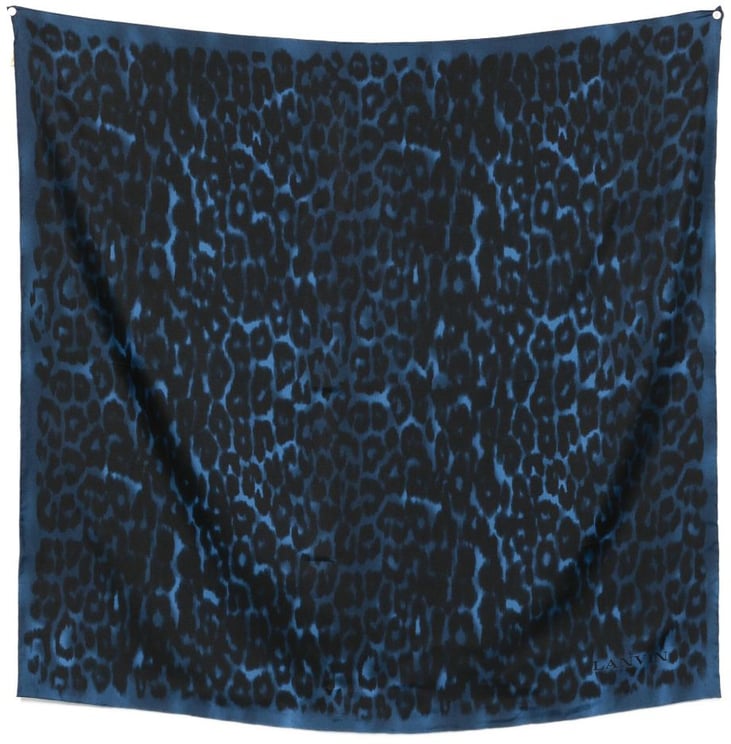 Lanvin Blue Silk Scarf