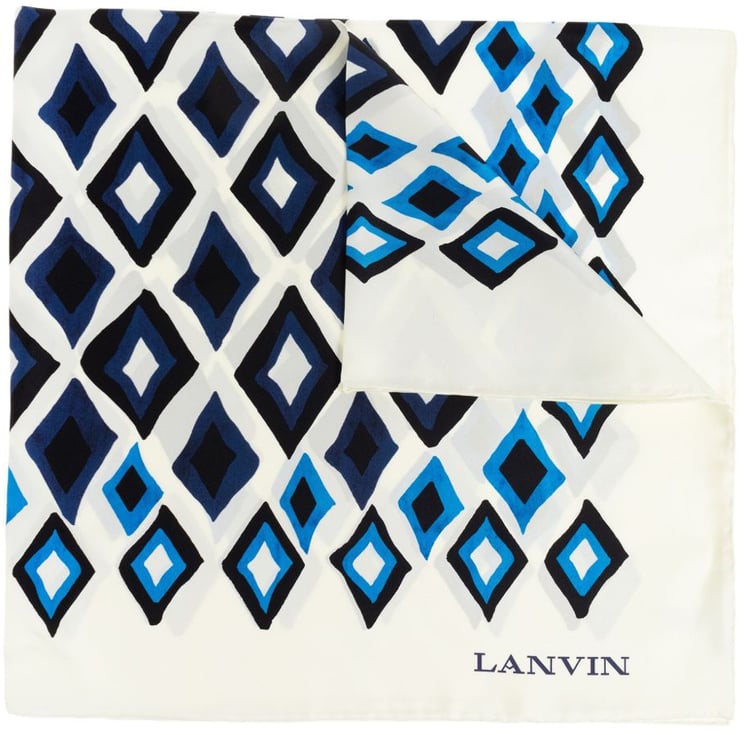 Lanvin Silk Scarf with Geometric Diamond Pattern
