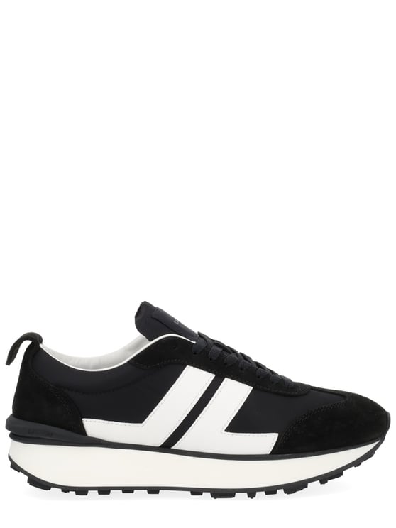Lanvin Black Leather Bumpr Geometric Sneakers