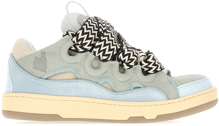 Lanvin Lanvin Multicolor leather and fabric Curb sneakers