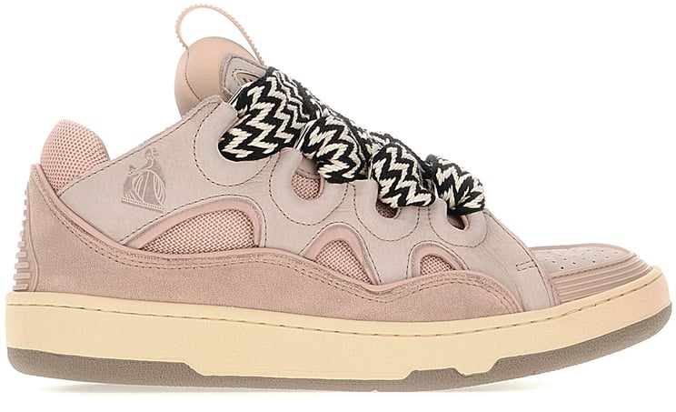 Lanvin Lanvin Multicolor leather and fabric Curb sneakers