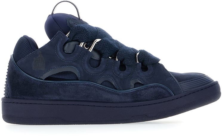 Lanvin Lanvin Midnight blue suede Curb sneakers
