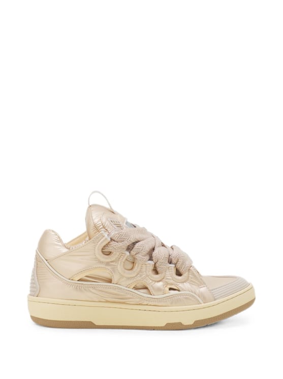 Lanvin Glossy Low-Top Sneakers with Oversized Laces
