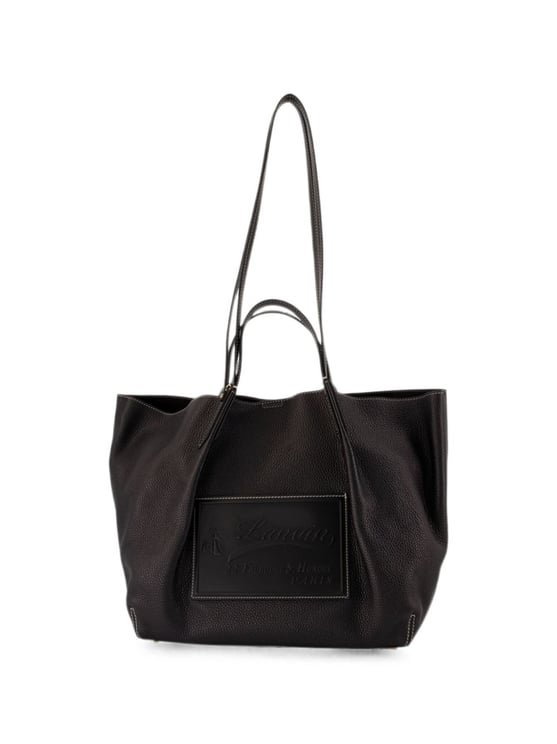 Lanvin Textured Black Tote Bag with Dual Carrying Options