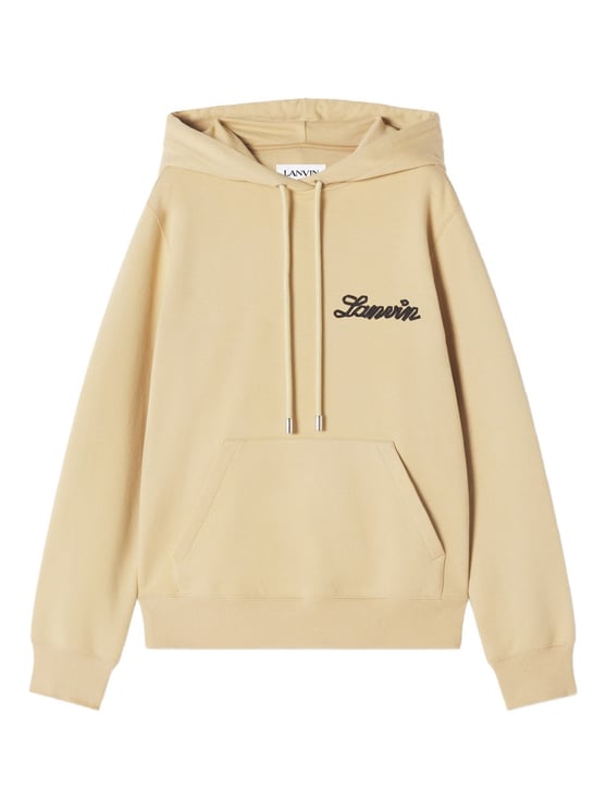 Lanvin Beige Relaxed-Fit Hoodie with Adjustable Drawstring