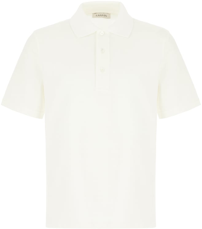 Lanvin Lanvin White piquet polo shirt