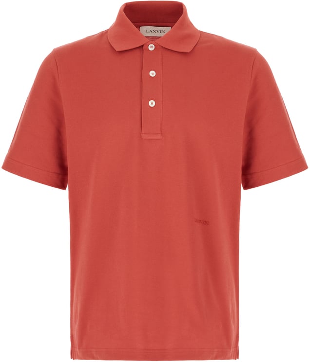 Lanvin Lanvin Brick piquet polo shirt