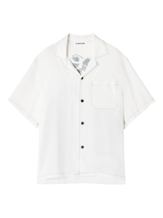 Lanvin White Rayon Rear Print Shirt