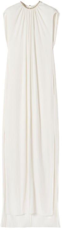 Lanvin Sleeveless Maxi Dress With Embellished Collar