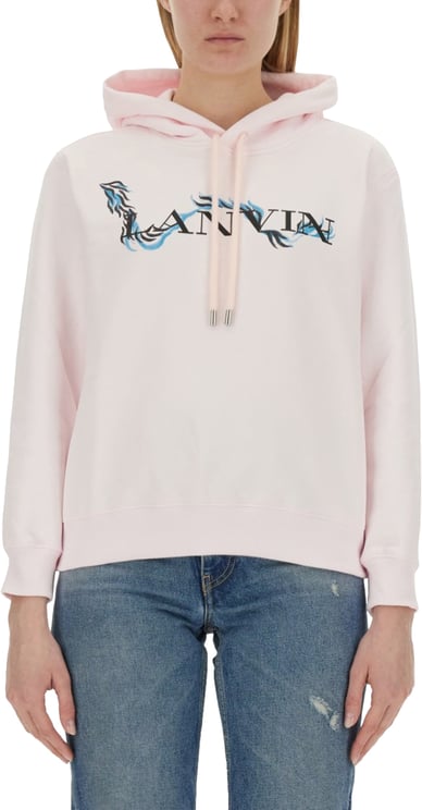 Lanvin Relaxed Fit Cotton Sweatshirt With Front Print