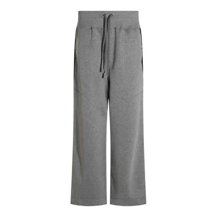 Lanvin Wide Leg Trousers With Black Side Panels And Adjustable Waistband