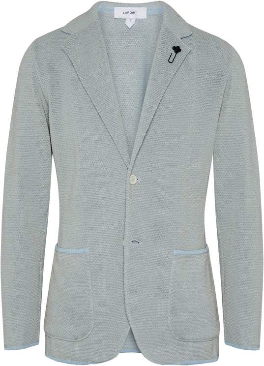 Lardini Black Knitted Textured Cotton Jacket