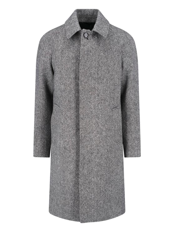 Lardini Mid-Length Wool Coat With Classic Collar