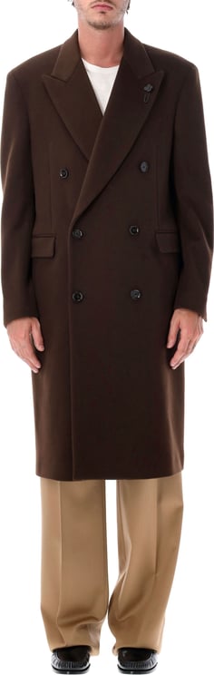 Lardini Double Breast Coat Marrone