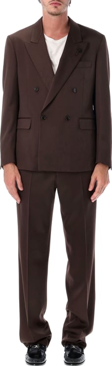 Lardini Suit Blazer Doppio Petto Pant Fondo 23Cm Marrone