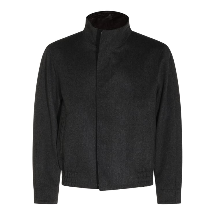 Lardini Minimalist High Collar Jacket with Concealed Closure