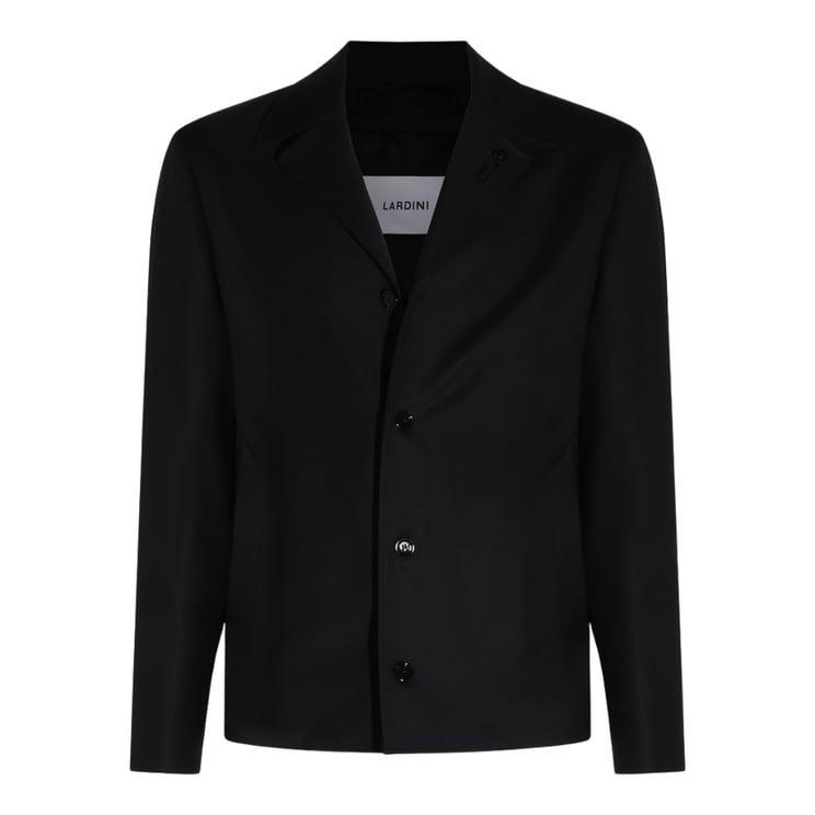 Lardini Tailored Black Jacket with Floral Pin Detail