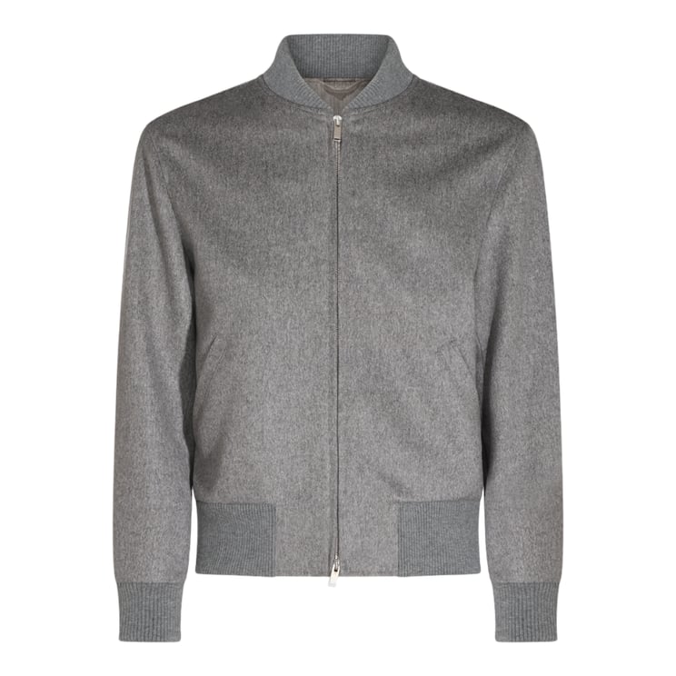 Lardini Textured Fabric Casual Jacket with Ribbed Details