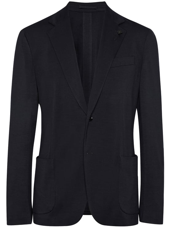 Lardini Black Easy Wear Drop Two-Piece Suit