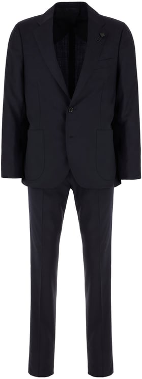 Lardini Lardini Navy blue cotton suit