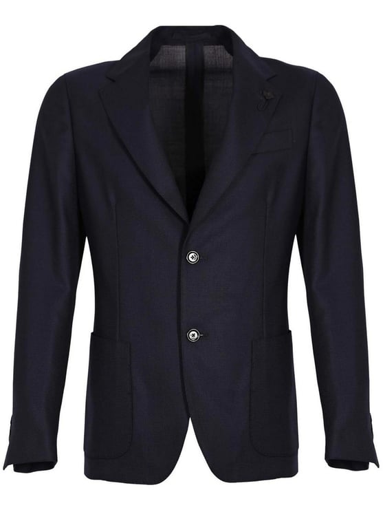 Lardini Black Roma Tailored Wool Blazer