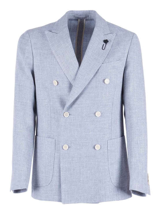 Lardini Double Breasted Peak Lapel Blazer