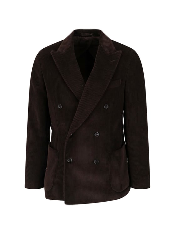 Lardini Brown Corduroy Cotton Velvet Blazer