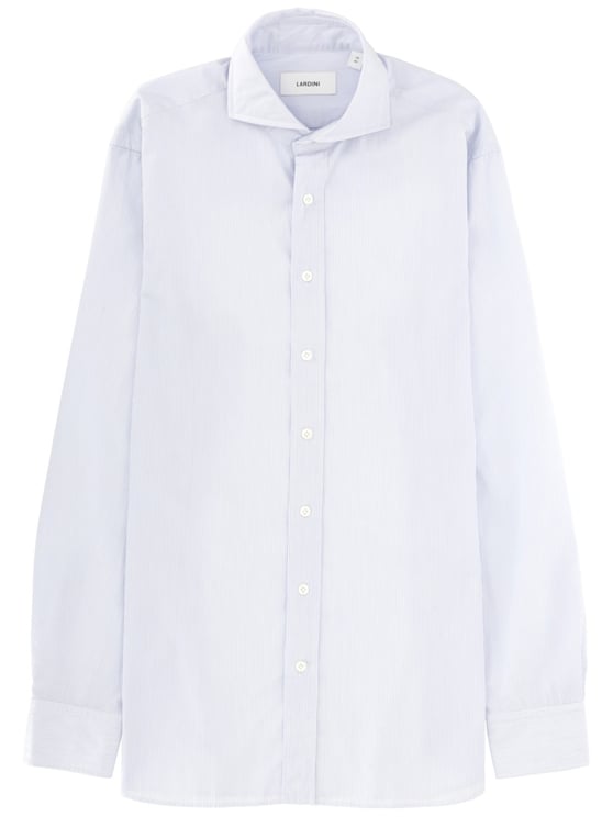 Lardini White Cotton Pointed Collar Shirt