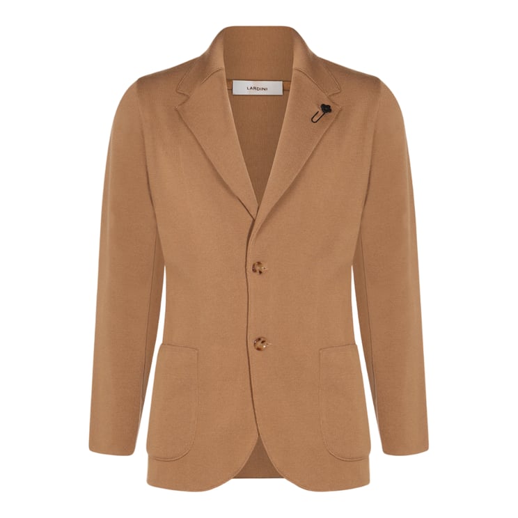 Lardini Tailored Blazer with Notch Lapels and Unique Lapel Pin