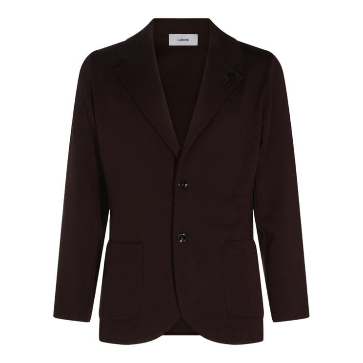 Lardini Classic Tailored Jacket with Floral Lapel Pin Detail