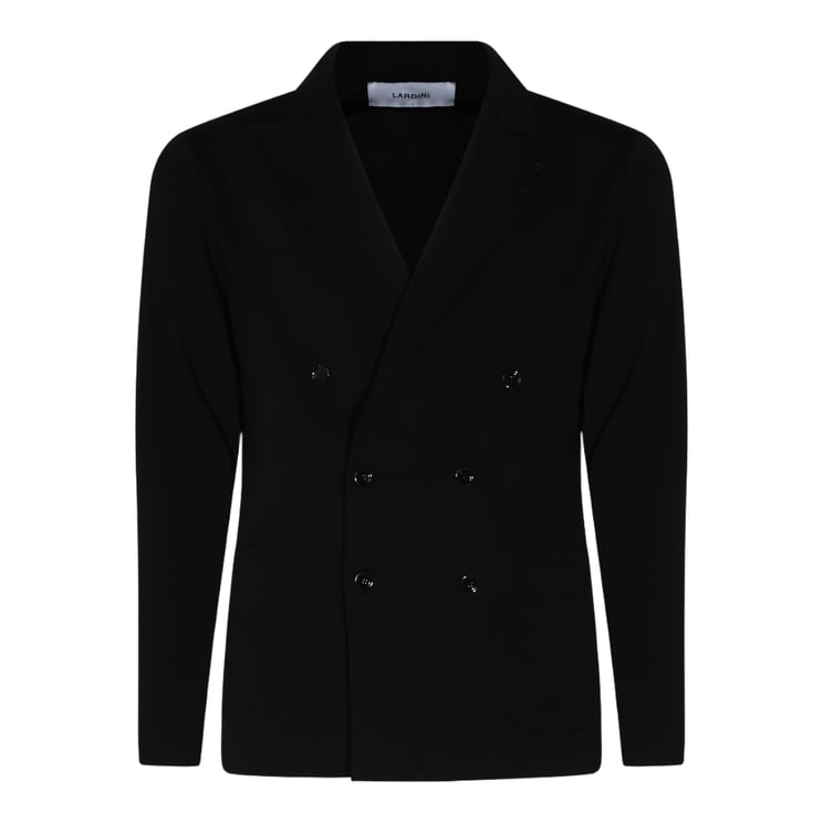 Lardini Double-Breasted Textured Jacket with Structured Silhouette