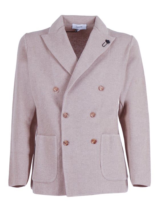 Lardini Double Breasted Textured Knit Blazer