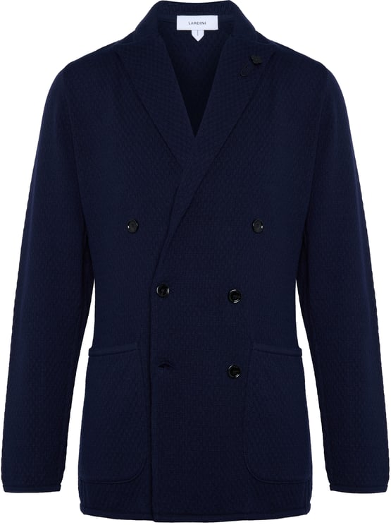 Lardini Double Breasted Textured Knit Blazer