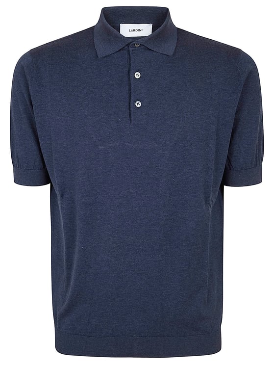 Lardini Short-Sleeve Polo Shirt with Classic Collar and Ribbed Detailing