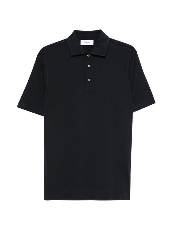 Lardini Dark Blue Cotton Silk Polo Shirt