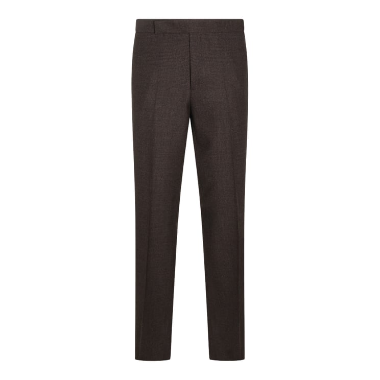 Lardini Slim-Fit Tailored Trousers with Checkered Pattern