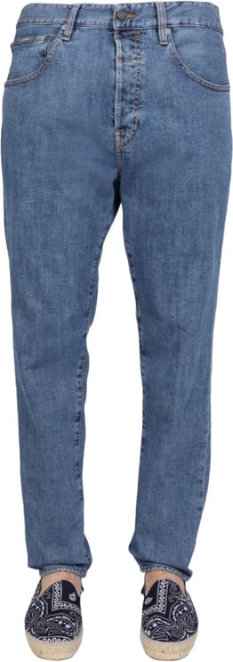 Lardini Medium Blue Five-Pocket Jeans