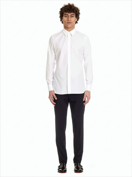 Lardini Ceremony Shirt with Covered Buttons