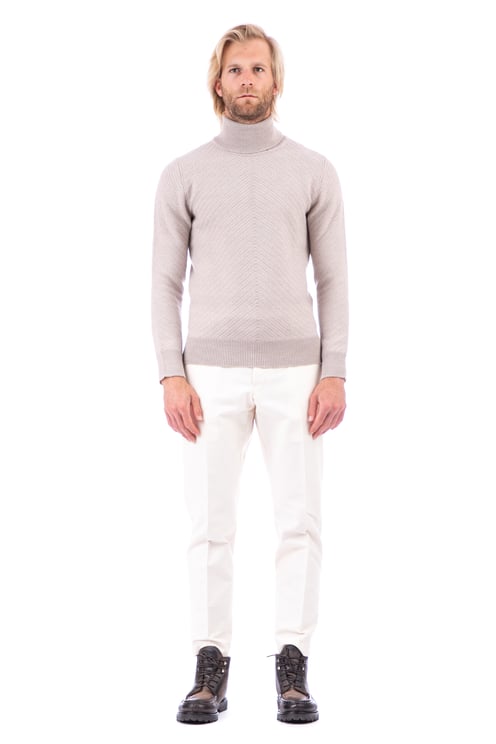 Lardini Diagonal Wool Turtleneck Sweater