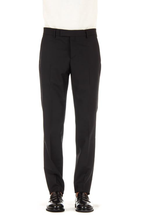 Lardini Black Tailored Trousers in Wool-Mohair Blend