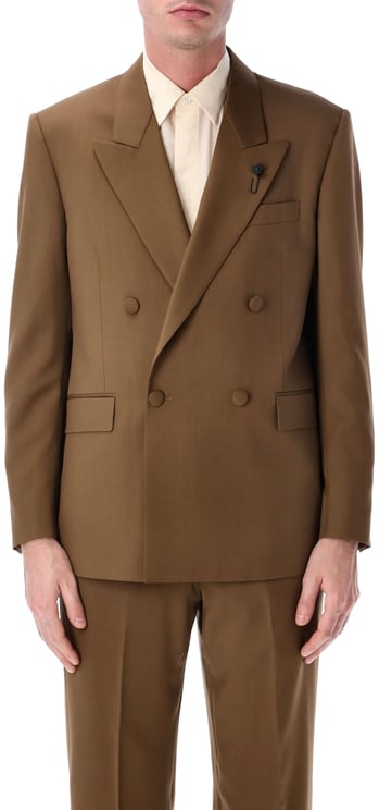 Lardini Lardini Soirée double-breasted brown wool jacket