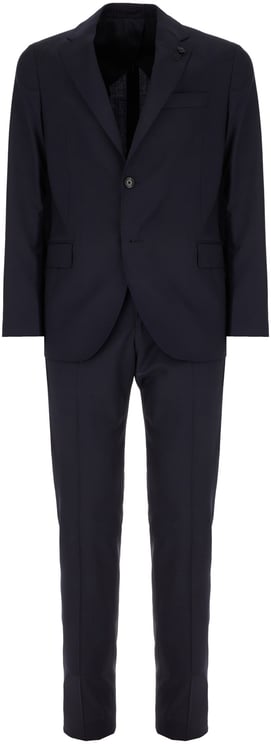 Lardini Lardini Navy blue cotton suit