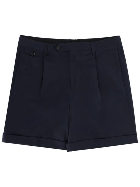 Lardini Neutrals Tailored Front Pleats Cotton Shorts