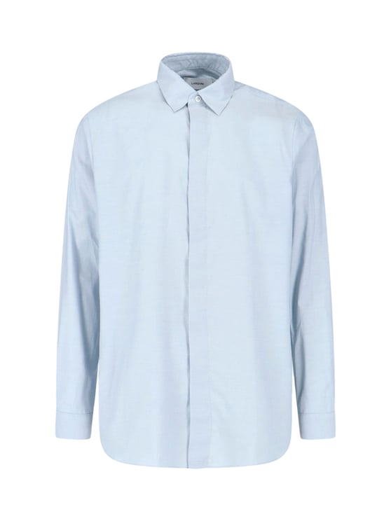 Lardini Light Blue Long-Sleeved Cotton Viscose Shirt