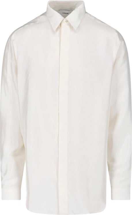 Lardini White Long-Sleeved Cotton Viscose Shirt