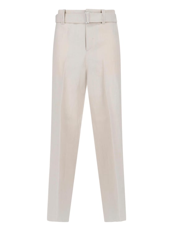 Lardini High-Waisted Tailored Trousers With Adjustable Buckle Belt